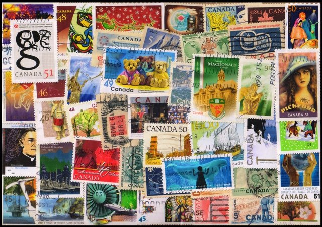 CANADA - 875 All Different Stamps, Large & Small