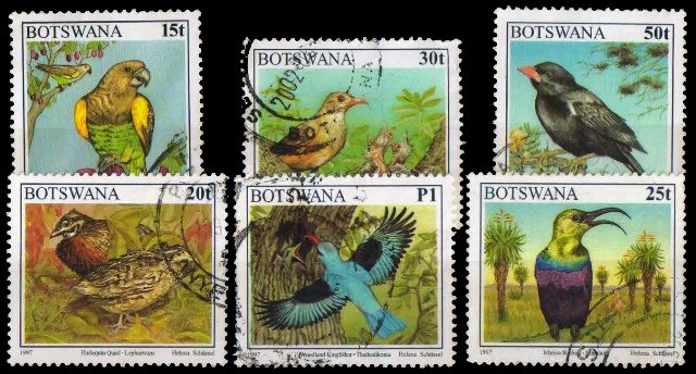 BOTSWANA 6 Different Large Birds
