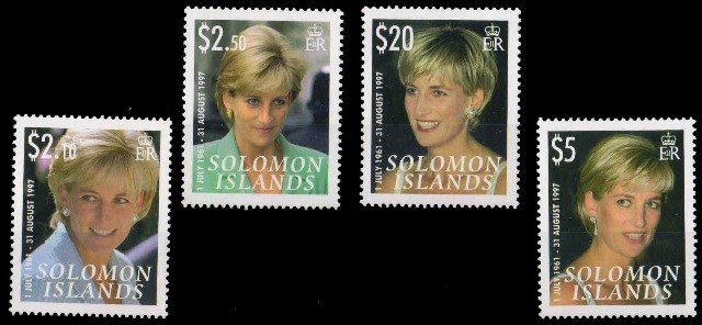 SOLOMON ISLANDS 2007-Lady Diana, Princess of Wales, Set of 4, MNH-S.G. 1228-1231, Face $ 30-