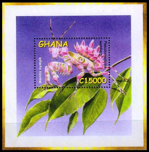 GHANA 2002-Moths, Flora & Fauna, Mantis Nymph, S/Sheet, MNH