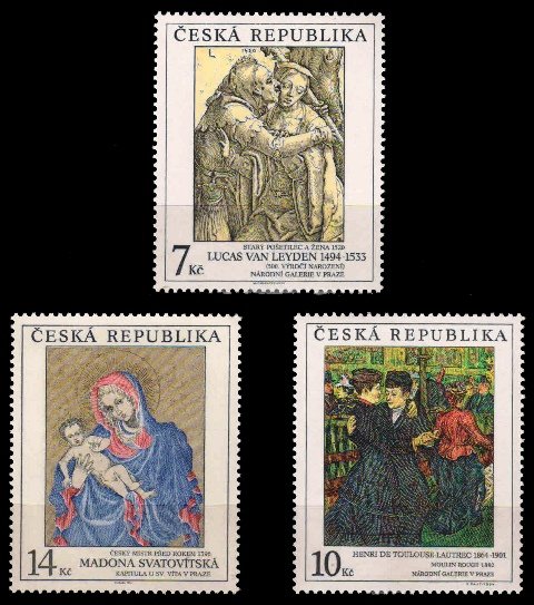 CZECH REPUBLIC 1994-Art, Paintings, Madonna, Set of 3, MNH-S.G. 62-64