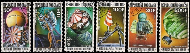 TOGO 1978-Space Mission-Venus-Set of 6-Used-S.G. 1281-1286