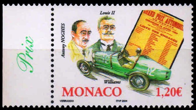 MONACO 2004-Motor Racing Grand Prix-Racing Car-1 Value, MNH-S.G.2651-Cat � 4-50