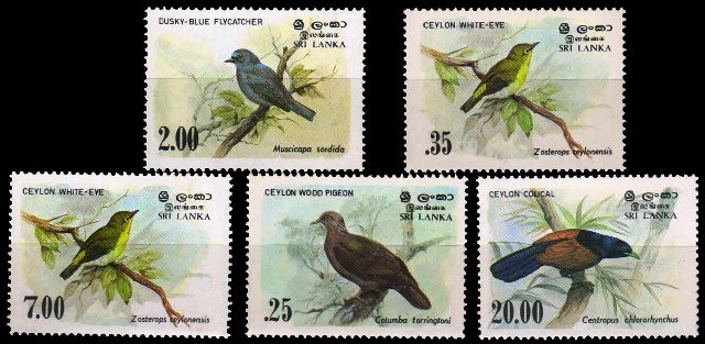 SRI LANKA 1983, Birds, Flora & Fauna, Set of 5, MNH-S.G. 827-830, Cat £ 4.50