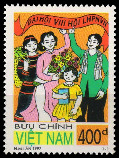 VIETNAM 1997-Women's Union Congress, Girl, Flower, 1 Value, MNH, S.G. 2119