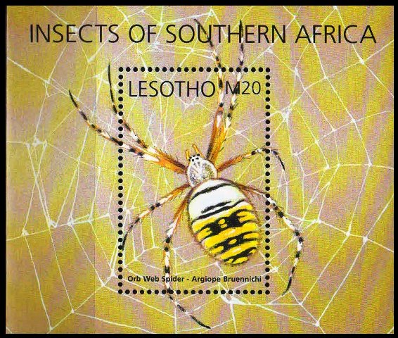 LESOTHO 2002-Insects of Southern Africa-Web Spider-Miniature Sheet, MNH, S.G. 1915b