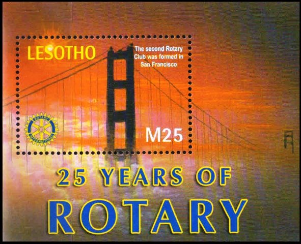 LITHUANIA 2002-Rotary International, Golden Gate Bridge, Miniature Sheet, MNH, S.G. 1892 b