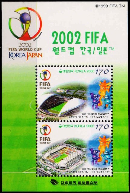 SOUTH KOREA 2000-World Cup Football, Stadium, Gwangu World Cup Stadium & Daljeon Stadium, Sheet of 2, MNH, S.G. MS 2451C