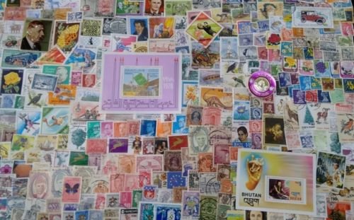 WorldWide 2000 Different Stamps from Whole Word, Large & Small Stamps, All Genuine Postage Stamps