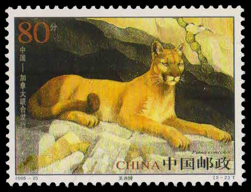 CHINA 2005-Big Cat, Puma Concolor Animal, 1 Value-MNH, S.G. 5039