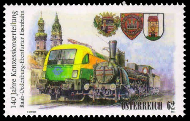 AUSTRIA 2012-Modern Electric Locomotive-Stem Locomotive, 1 Value, MNH, S.G. 3186