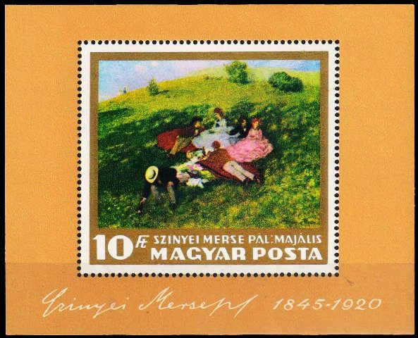 HUNGARY 1966, Painting, Picnic in May-Miniature Sheet, MNH, Cat � 24-