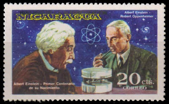 NICARAGUA 1980-Einstein & Robert Oppenheiner-Ovpt. ANO DE LA ALFA BETIZ ACION-1 Value, MNH, Cat � 6-25, S.G. 2256