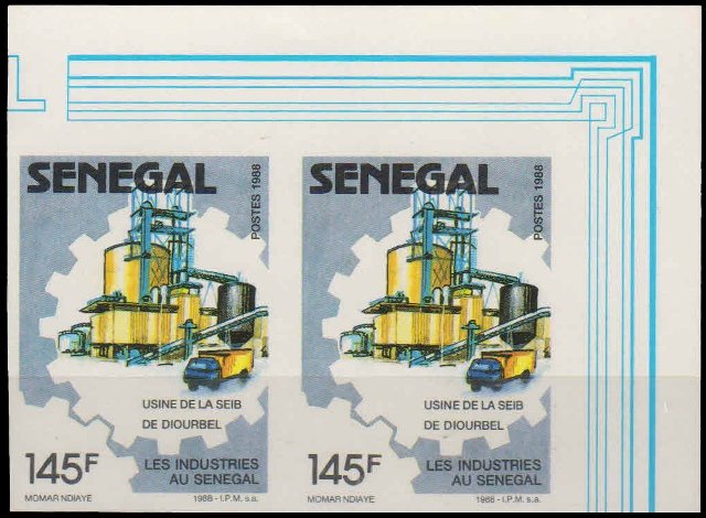 SENEGAL 1988-Diourbel Factory, Industry, Imperf Pair, MNH, S.G. 966