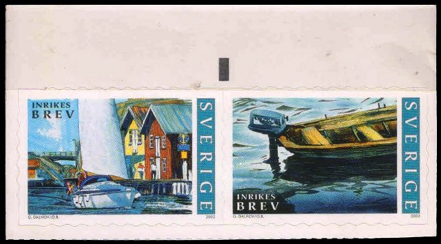 SWEDEN 2002-Yacht, Waterfront Houses, Dinghy, Set of 2, MNH, Self Adhesive, S.G. 2228-29