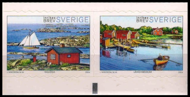 SWEDEN 2004-Yacht, Hut, Rowing Boat, Stockholm, Set of 2, Self Adhesive, S.G. 2331-2332