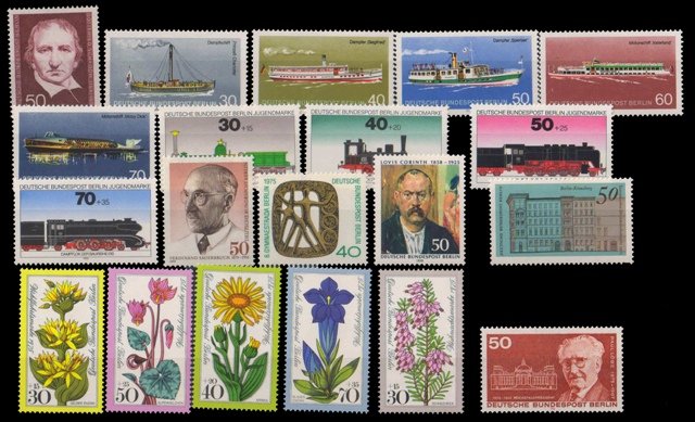 WEST BERLIN, Germany 1975-20 Different Large Thematic Stamps, MNH, Cat £ 30-S.G. B 466-B 499