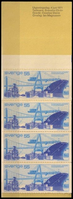 SWEEDEN 1971-Ship, Container Port, Gothenburg, Booklet of 10 Stamps, Mint, S.G. 647