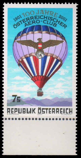 AUSTRIA 2001-Air Balloon, Flying Club, 1 Value, MNH, S.G. 2590