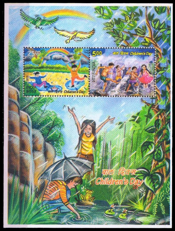 INDIA 2015 - Children Day, Sheet of 2 Stamps On Miniature Sheet