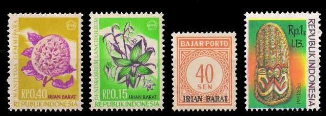 WEST IRIAN-4 Different Mint Stamps-Pre 1970 Issues, Cat £ 5-