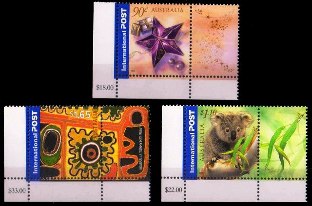 AUSTRALIA 2002-International Greetings, Set of 3, MNH-Face Value $ 3.65-