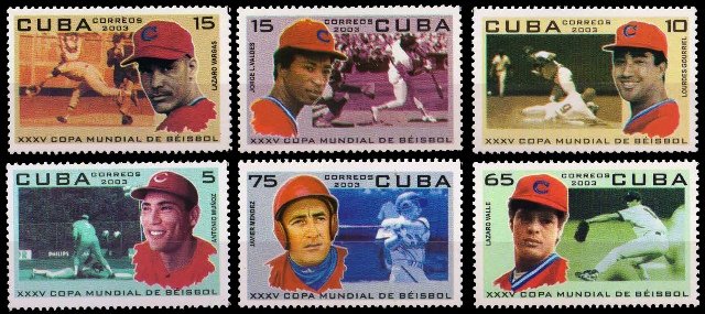 CUBA 2003-Baseball World Cup Championship, Players, Sport, Set of 6, MNH, S.G. 4698-4703-Cat £ 5-