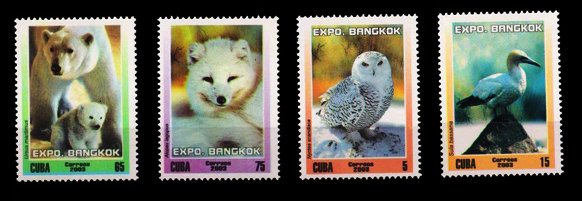 CUBA 2003 - Bird, Own, Fox & Polar Bear, Stamp Exhibition, Set of 4, MNH-Cat � 4.80, S.G. 4677-4681