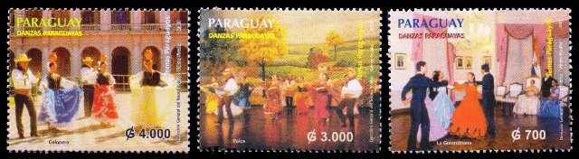 PARAGUAY 2003-National Dances, Polca & Galopera, Set of 3, MNH, Cat £ 11.25-S.G. 1685-1687