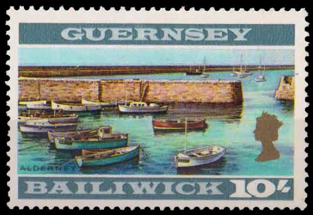 GUERNSEY 1969, View of Alderney, Sea & Boats-1 Value, Mint Hinged, Cat £ 12-S.G. 27