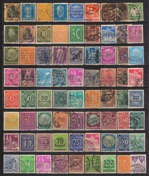GERMANY Old Stamps-Pre 1950 Period-150 All Different Stamps, Used & Mint-Low & High Value up to 200000000 Marks