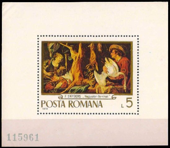 ROMANIA 1970-Painting in Romanian Galleries, Art, Miniature Sheet, MNH, S.G. MS 3762
