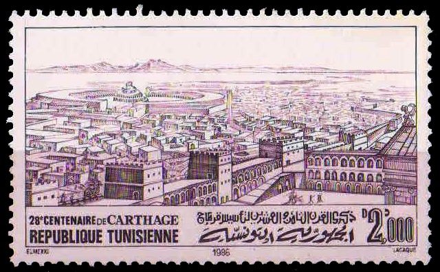 TUNISIA 1986-2800th Anniv. of Foundation of Carthoge, 1 Value, MNH, S.G. 1103