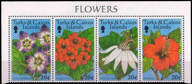 TURKS & CAICOS ISLANDS 1997-Flowers-Set of 4, MNH, S.G. 1435-38