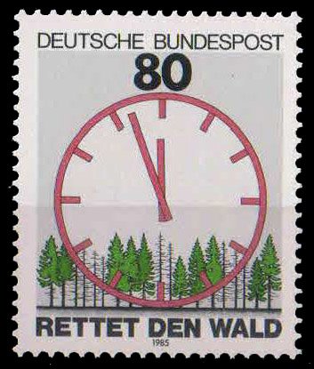 Germany 1985, Clock & Forest, Save The Forest, 1 Value, MNH, S.G.2101