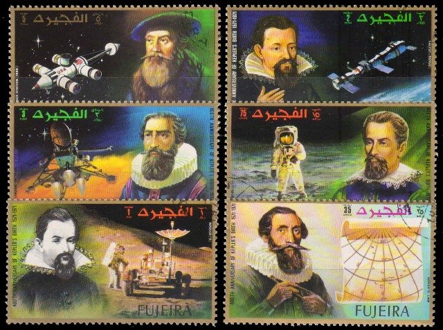 FUJEIRA 1972-400th Anniv. of Kepler, Space Mission, Set of 6, Used