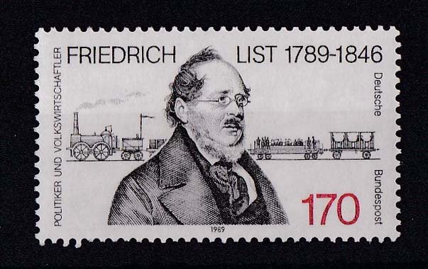 Germany 1989, Friedrich List, Economist & Train, Railway,1 Value,MNH, S.G. 2285, Cat.�4.25