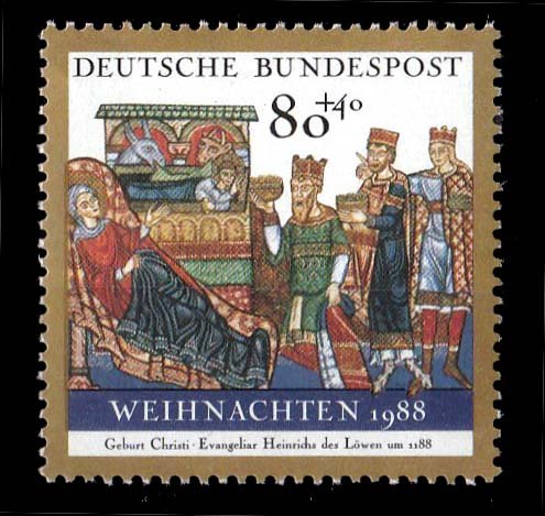 Germany 1988, Christmas, Adoration Of The Magi, 1 Value, MNH, S.G.2260, Cat.�2.40