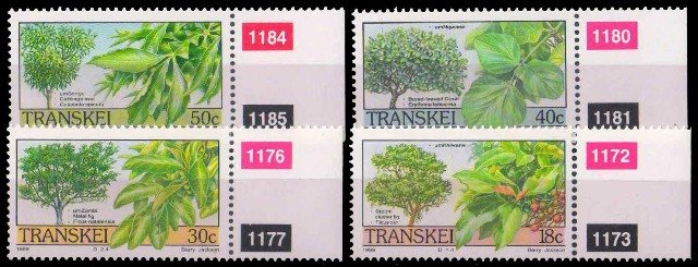 TRANSKEI 1989-Trees, Plant, Set of 4, MNH, S.G. 241-244-Cat � 3.20-