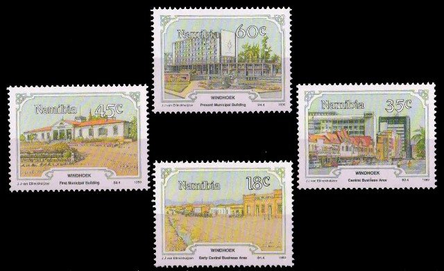 NAMIBIA 1990-Cent. of Windhoek-Kaiser Street Buildings, Set of 4, MNH, S.G. 545-548, Formerly South West Africa