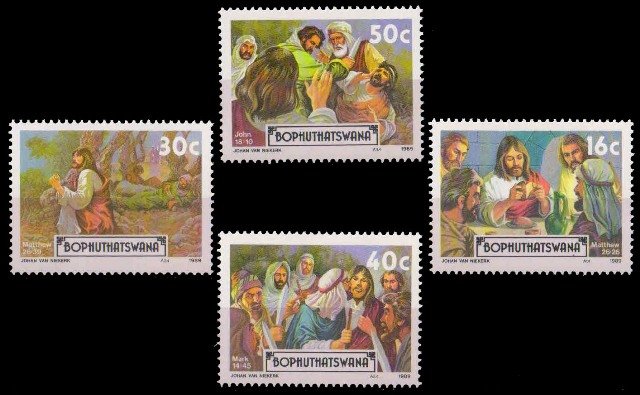 BOPHUTHATSWANA 1989-Easter, Jesus Praying in Garden, Set of 4, MNH, S.G. 215-218
