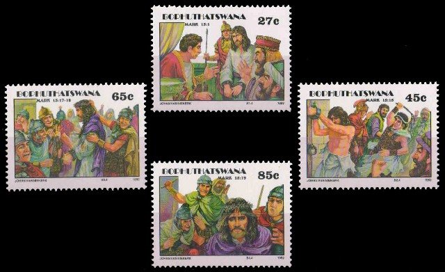 BOPHUTHATSWANA 1992 - Easter, Crown of Throns on Jesus Head, Set of 4, MNH, S.G. 272-275