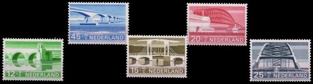 NETHERLANDS 1968-Cultural Health, Dutch Bridges, Set of 5, S.G. 1050-1054