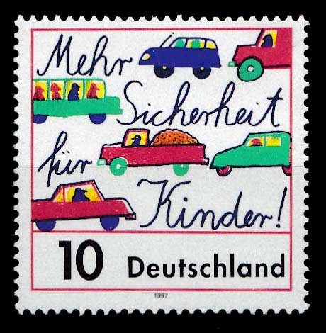 Germany 1997, Motor Cars, "More safety For Children", Road Safety, 1 Value, MNH, S.G. 2752a