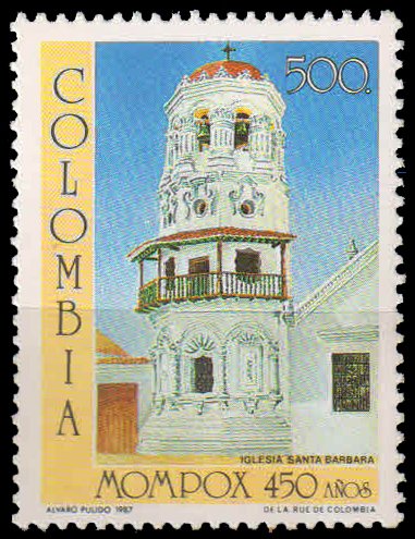COLOMBIA 1987, Mompox City, St. Barbara's Church, Building, 1 Value, MNH-Cat £ 7.75