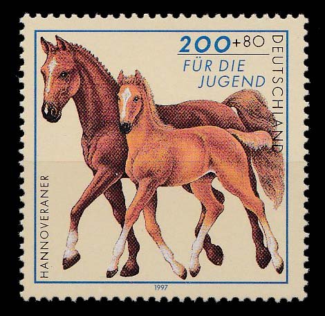 Germany 1977, Hanoverian With foal, Horses, Youth Welfare, 1 Value, MNH, S.G. 2778