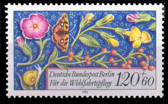 West Berlin 1985, Flowers, Berries, Butterfly, Snail, 1 Value, MNH, S.G. B709