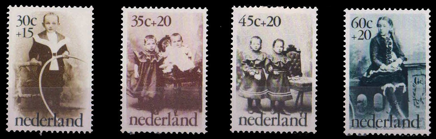 NETHERLANDS 1974-Early Photographs, Child Welfare, Set of 4, MNH, S.G. 1200-1203