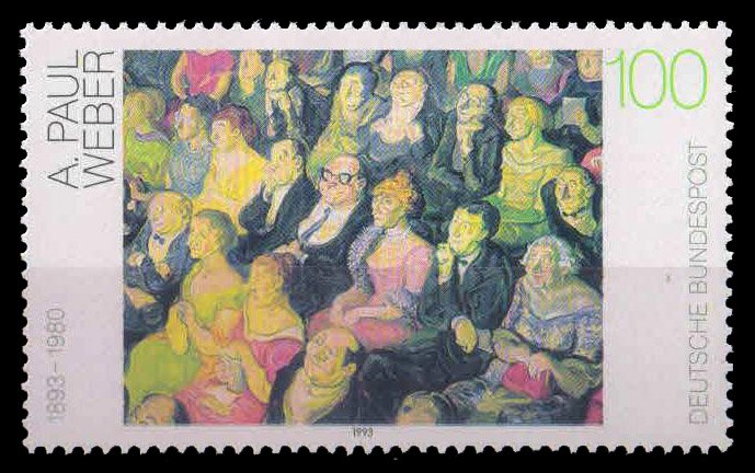 Germany 1993, Audience, Andreas Paul Weber, Painting, 1 Value, MNH, S.G. 2509