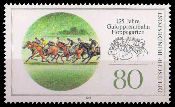 Germany 1993, Horse race, Hoppegarten Racecourse, 1 Value, MNH, S.G. 2517